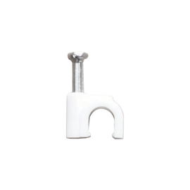 Grapa para cable redondo de 6mm color blanco (100Pzs) Grapa para cable redondo de 6mm color blanco (100Pzs)