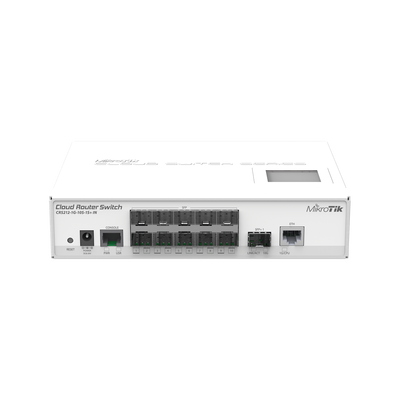 (CRS212-1G-10S-1S+IN) Cloud Router Switch Capa 3, 10 Puertos SFP, 1 SFP+ (Escritorio)