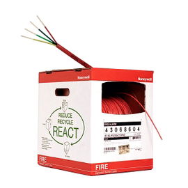 Bobina de 305 metros de alambre, 22 AWG, 4 conductores, tipo FPL, caja REACT, de color rojo para aplicaciones en sistemas de detección de incendio y sistemas de evacuación.