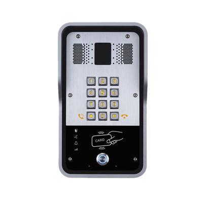 Portero IP SIP Con Relevador Integrado y Lector RFID Para Acceso Por Clave Númerica, Tarjeta o Llamada Remota