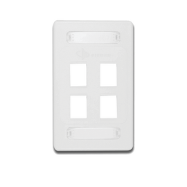 Placa de Pared Modular 10G MAX de 4 Salidas, Color Blanco, Versión Bulk (Sin Empaque Individual)