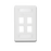 Placa de Pared Modular 10G MAX de 4 Salidas, Color Blanco, Versión Bulk (Sin Empaque Individual)
