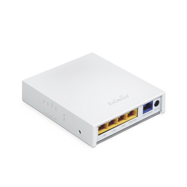 Punto de Acceso para Pared en 2.4 GHz,MIMO 2x2, Hasta 300 Mbps, 4 Puertos uno con Salida PoE. 100 mW de Potencia