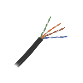 5 metros de cable Cat5e con gel para exterior, color Negro, para aplicaciones en sistemas de redes de datos y cableado estructurado.Uso intemperie.