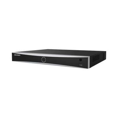(ACUSENSE / Evita Falsas Alarmas) NVR 12 Megapixel (4K) / Reconocimiento Facial / 16 Canales IP / Base de Datos / 16 Puertos PoE+ / 2 Bahías de Disco Duro