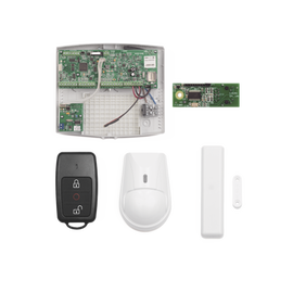 KIT  ALARMA HIBRIDO , PIR, CONTACTO MAGNETICO INALAMBRICOS Y ADAPTADOR ETHERNET