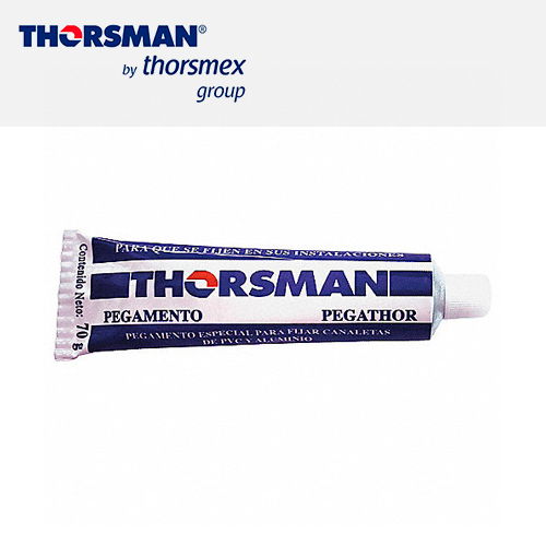 PEGATHOR PARA CANALETAS THORSMAN 9999-88881 COLOR BLANCO,BLISTER DE 70 GRL,RENDIMIENTO: 3.5 M LINEALES CON UN CORDÓN DE 5MM (70 G), RESISTENCIA AL CALOR, INTEMPERIE, HUMEDAD Y AGUA