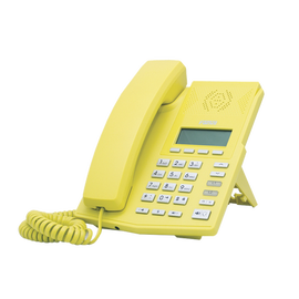 Teléfono IP soho color amarillo para 2 lineas SIP voz HD y conferencia de 3 vías, PoE