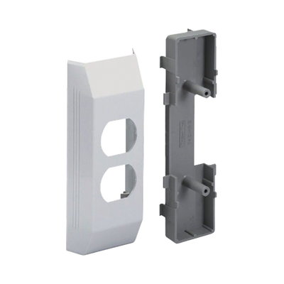 Soporte y tapa, para uso con canaleta  T45, con dos contactos estándar 106 Duplex, Color Blanco Mate