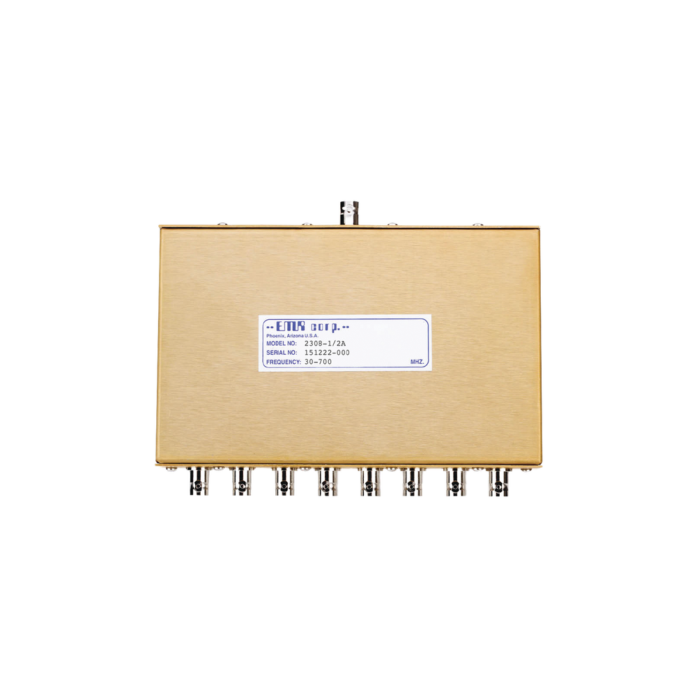 Divisor de Potencia EMR de 8 Vías, 30-700 MHz, 0.5 Watt, Conectores BNC Hembra.