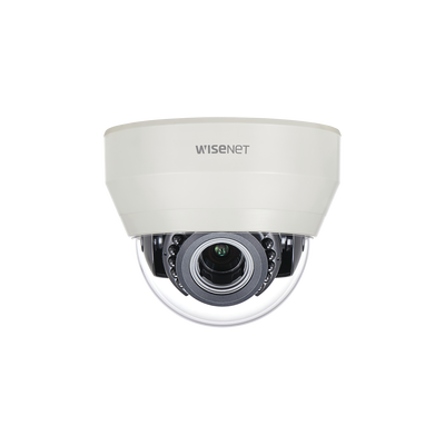 Cámara Domo Interior 4 Megapíxel (AHD), 600TVL (CVBS) / Lente Varifocal 3.2 - 10 mm / IR 20 m / dWDR / HLC / BLC