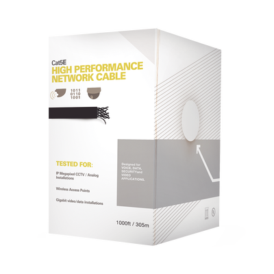 Paquete de 10 cajas de Cable Cat5e CCA para Interior Color Gris.
