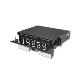 Panel de Conexión de Fibra Óptica (RIC3) Para Rack de 19in, Acepta 6 Placas Quick Pack, Hasta 144 Fibras, 2 UR Panel de Conexión de Fibra Óptica (RIC3) Para Rack de 19in, Acepta 6 Placas Quick Pack, Hasta 144 Fibras, 2 UR