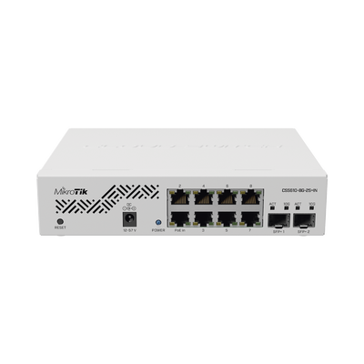 (CSS610-8G-2S+IN) Switch Smart con SwitchOS, 8 puertos Gigabit, 2 puertos SFP+ 10G, Desktop/Rack