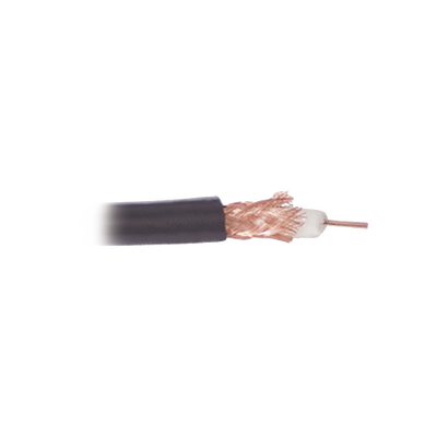 Retazo de 150 mts de Cable RG59, conductor central de alambre de cobre calibre 20, blindado de malla trenzada de cobre 80%, aislante de polietileno sólido.