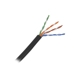 55 metros de cable Cat5e con gel para exterior, color Negro, para aplicaciones en sistemas de redes de datos y cableado estructurado.Uso intemperie.