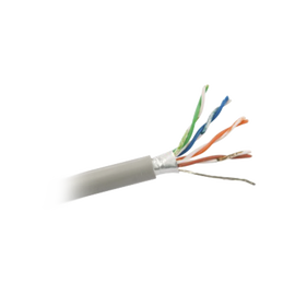 Retazo de 30 mts de Cable Cat5e FTP, ESCUT, UL, CMR, color Gris, para aplicaciones en CCTV y redes de datos. Uso en intemperie.