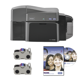 DTC1250e Dual Side printer with USB Cable, AsureID Express, Two EZ - full-color ribbon cartridges YMCKO (250 images ea)