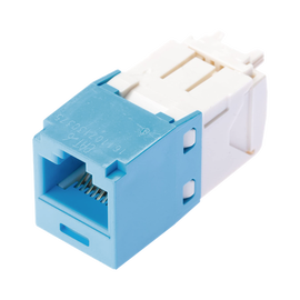Conector Jack RJ45 Estilo TG, Mini-Com, Categoría 6, de 8 posiciones y 8 cables, Color Azul Claro