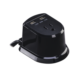 Estación de Carga, Con Voltaje de Entrada 125 Vca NEMA 5-15P, Una Salida NEMA 5-15R y 2 Puertos USB (2.1 Amp compartidos)