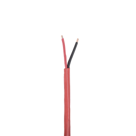 Bobina de 305 metros de alambre,18 AWG, 2 conductores, tipo FPLR-CL3R, FT4, de color rojo, resistente a la intemperie para aplicaciones en sistemas de detección de incendio y sistemas de evacuación.
