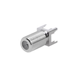 Conector F Hembra para PCB de Montaje Vertical, Níquel/ Estaño/ Polietileno. Conector F Hembra para PCB de Montaje Vertical, Níquel/ Estaño/ Polietileno.