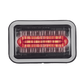 Luz perimetral LED PriZm ™ II de 4x6 con bisel, lente transparente y color REF8, rojo