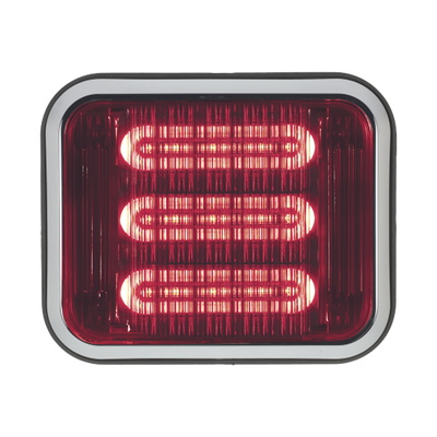 Luz perimetral LED PriZm ™ II de 7x9 con bisel, lente y LED de color rojo
