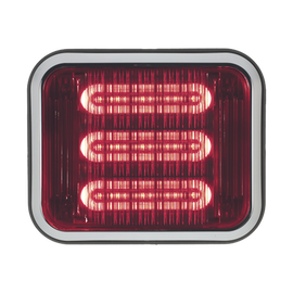 Luz perimetral LED PriZm ™ II de 7x9 con bisel, lente y LED de color rojo