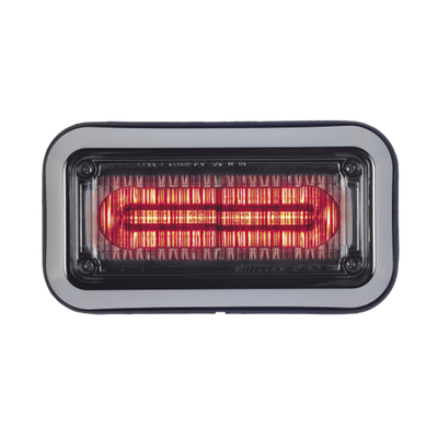 Luz d/advertencia Prizm II con bisel 7x3 in lente claro LED color rojo