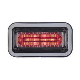 Luz d/advertencia Prizm II con bisel 7x3 in lente claro LED color rojo