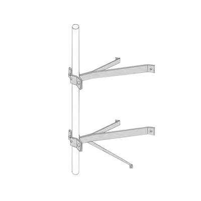 Extensiones dobles para separar 24” un mastil de pared Extensiones dobles para separar 24” un mastil de pared