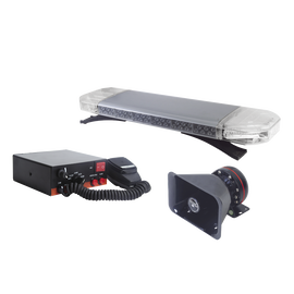 Kit básico para equipar unidades de Seguridad Pública (Barra de Luces Rojo-Azul, Sirena y Bocina) Kit básico para equipar unidades de Seguridad Pública (Barra de Luces Rojo-Azul, Sirena y Bocina)