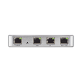 Router UniFi puertos Ethernet Gigabit, desempeño de 1 Mpps, hasta 100 dispositivos en LAN, bloqueo de tráfico por categoría, administración desde la nube