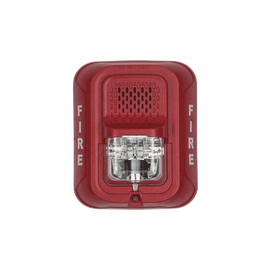 Sirena con Lámpara Estroboscópica a 2 Hilos, Montaje en Pared, Color Rojo, con Configuración Estroboscópica Seleccionable, Nuevo Diseño Moderno y Elegante y Menor Consumo de Corriente
