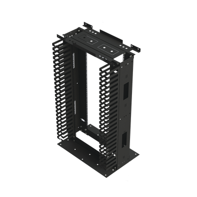 Rack de Acero de 4ft x 19in, 24UR con Organizadores Verticales Y Guía Superior para Cableado.