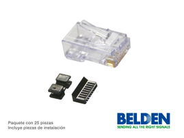 CONECTOR PLUG RJ45 BELDEN C6PFCU-B25 CAT5E/CAT6+ PAQ25