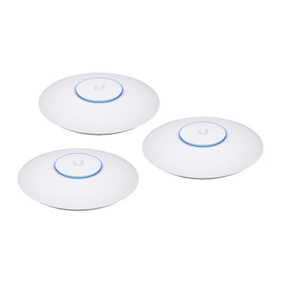 Paquete de 3 Access Point UniFi 802.11ac Wave 2, MU-MIMO4X4 con antena Beamforming, hasta 1.7 Gbps, para interior PoE 802.3af, soporta 200 clientes, No incluyen PoE&acute;s