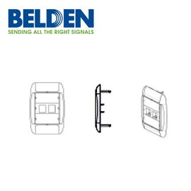 PLACA DE PARED (FACEPLATE) BELDEN AX101780 2 PUERTOS COMPATIBLE CON JACKS ESTILO MDVO CAT6A CAT6 CAT5E FIBRA ÓPTICA Y COAXIALES COLOR BLANCO USO INTERIOR MATERIAL PLÁSTICO UL94V  INCLUYE TORNILLO 6-32 ETIQUETA DE CARTON VENTANA TRANSPARENTE