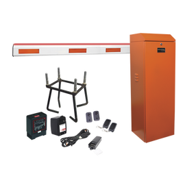 Kit COMPLETO Barrera Izquierda XB NARANJADA / 3M / Iluminacion LED Rojo-Verde / Incluye Sensor de masa, Transformador, Lazo, Ancla, Fotoceldas y 2 Controles Inalámbricos