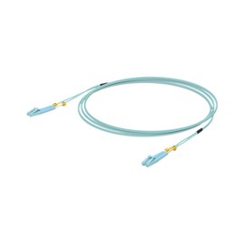 Jumper de Fibra Óptica Multimodo LC-LC duplex 10 G, 50/125 OM3, Color Aqua, 3 Metros