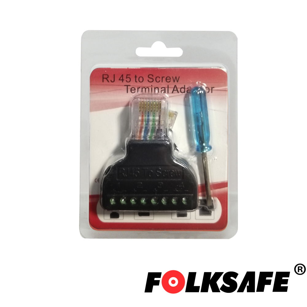 ADAPTADOR RJ45 A TERMINAL TORNILLO FS-RJ45A FOLKSAFE, IDEAL PARA PRUEBAS EN CAMPO Y LABORATORIO, DISEÑADO DE ACUERDO CON EL ESTÁNDAR EIA/TIA 568B PARA CABLEADO ESTRUCTURADO