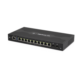 EdgeRouter 12 PoE pasivo 24 V, con 10 puertos 10/100/1000 Mbps + 2 puertos SFP, con funciones avanzadas de ruteo