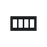 Placa de pared 4 espacio, para atenuador (dimmer), switch ó control remoto PICO inalámbrico.
