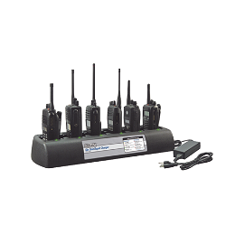 6-unit Charger with External Power Supply for Kenwood Radios  TK3230, Pro Talk XLS.