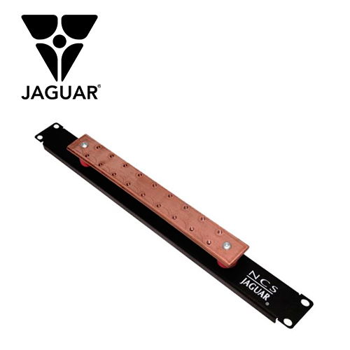 BARRA DE TIERRA CON BASE AISLANTE PARA ATERRIZAR EQUIPOS EN RACKS Y GABINETES DE 19 1 UR NCS JAGUAR NCS-RL19-GK BARRA DE COBRE ELECTROLITICO AISLADORES TIPO MANZANA BARRENOS CON CUERDA PARA FIJACION DE TERMINALES O CLEMAS CUMPLE CON NORMA EIA