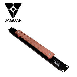 BARRA DE TIERRA CON BASE AISLANTE PARA ATERRIZAR EQUIPOS EN RACKS Y GABINETES DE 19 1 UR NCS JAGUAR NCS-RL19-GK BARRA DE COBRE ELECTROLITICO AISLADORES TIPO MANZANA BARRENOS CON CUERDA PARA FIJACION DE TERMINALES O CLEMAS CUMPLE CON NORMA EIA