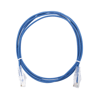 Cable de Parcheo Slim UTP Cat6 - 2 m Azul Diámetro Reducido (28 AWG)