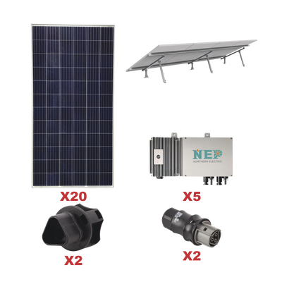 Kit Solar para interconexión de 5.5 kW de Potencia, 110 Vca con Micro Inversores y Paneles Policristalinos