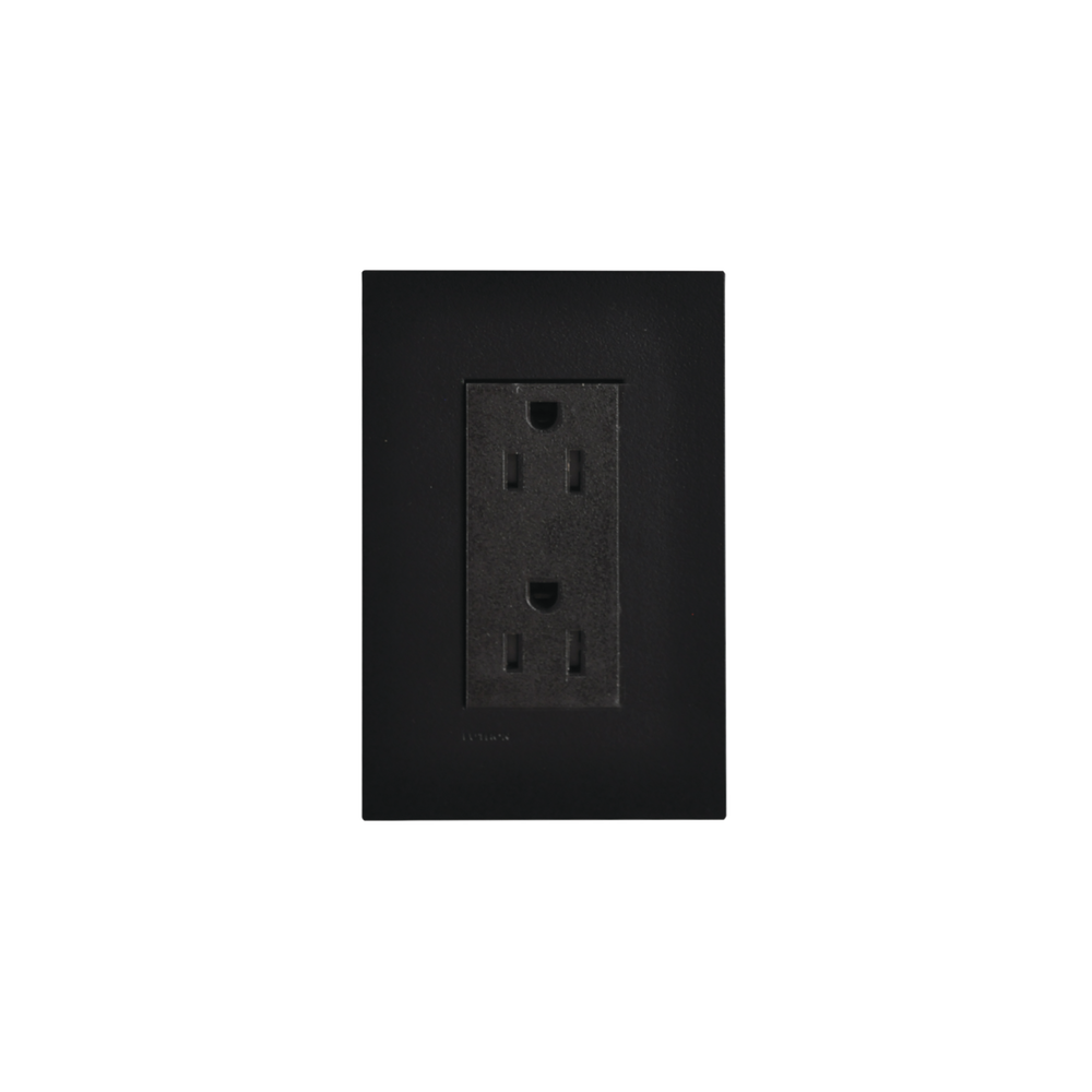 Tomacorriente, receptaculo, color negro, 15A.